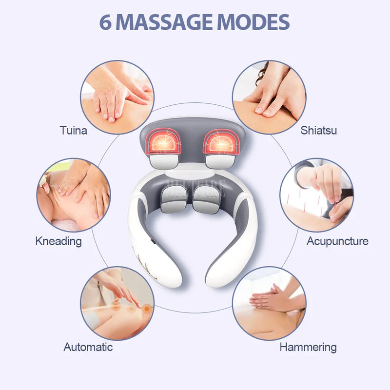 Massageador Elétrico inteligente de costas e pescoço com aquecimento. - basikhome