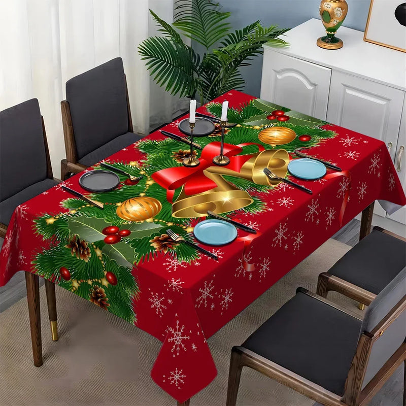 Toalha de Mesa de Natal com Sinos.