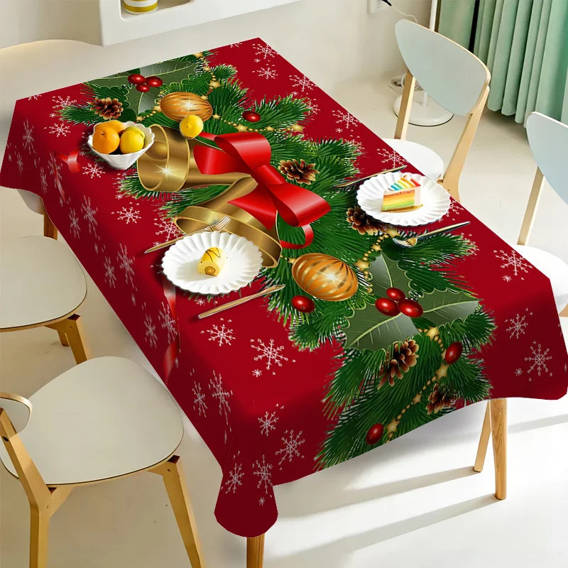 Toalha de Mesa de Natal com Sinos.