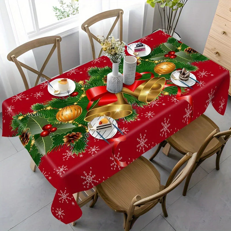 Toalha de Mesa de Natal com Sinos.