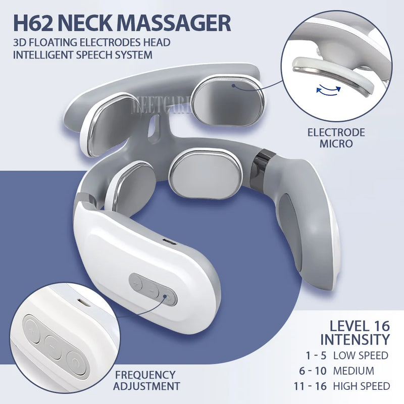 Massageador Elétrico inteligente de costas e pescoço com aquecimento. - basikhome